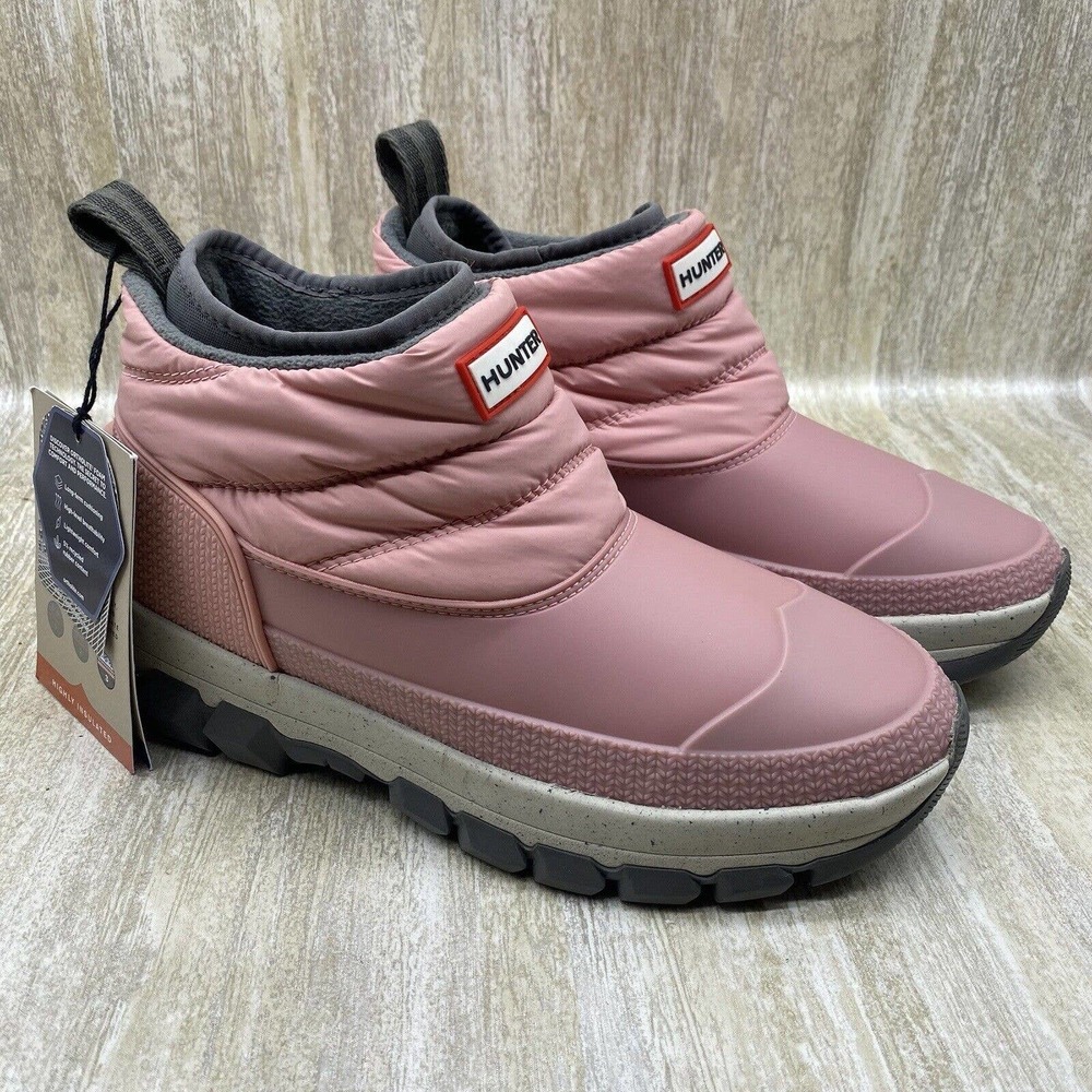 NEW Hunter Original Insulated Snow Ankle Boots Quartz Pink Size 7 - Picture 3 of 13
